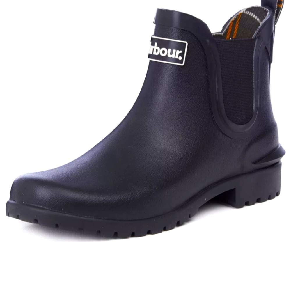Barbour Wellington Wellington Navy Blue Rubber Chelsea Rain Boot Women's Size 11